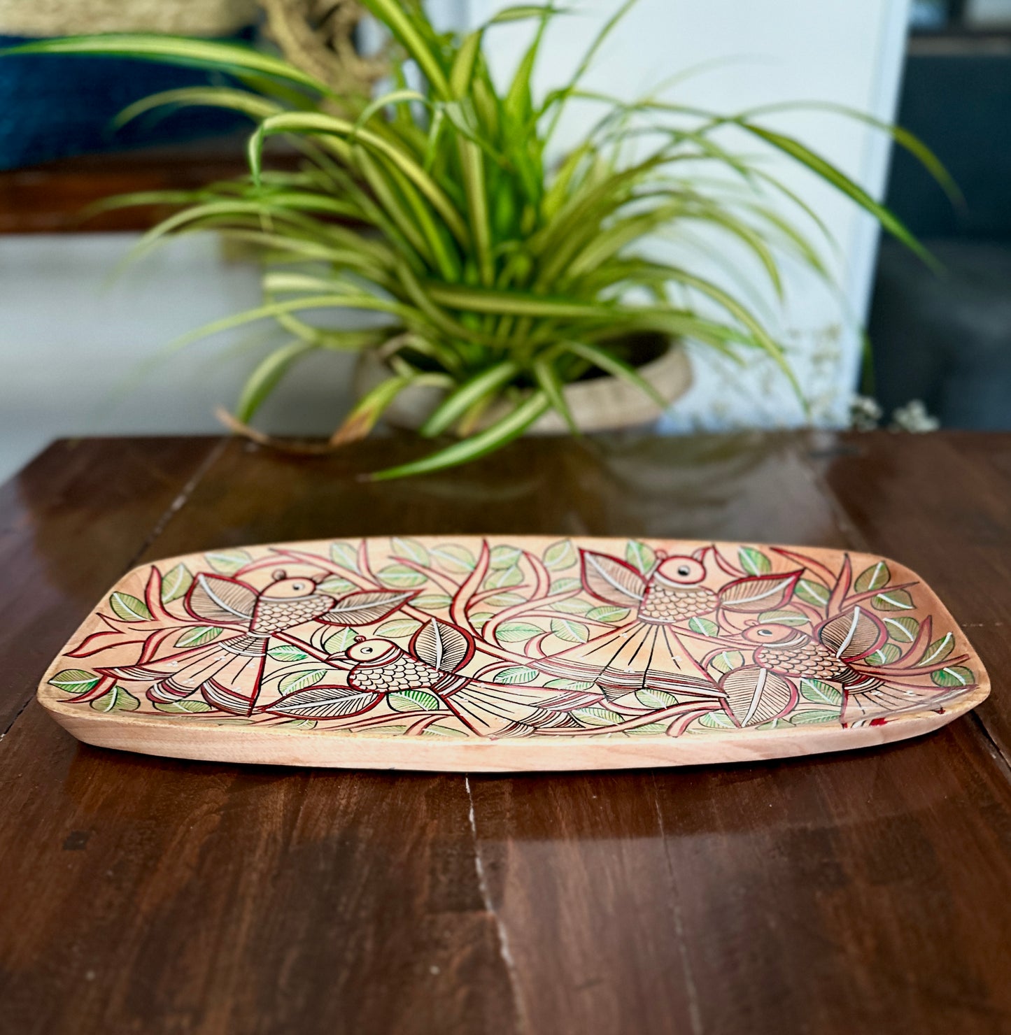 Timber Birds Curved Rectangle Tray