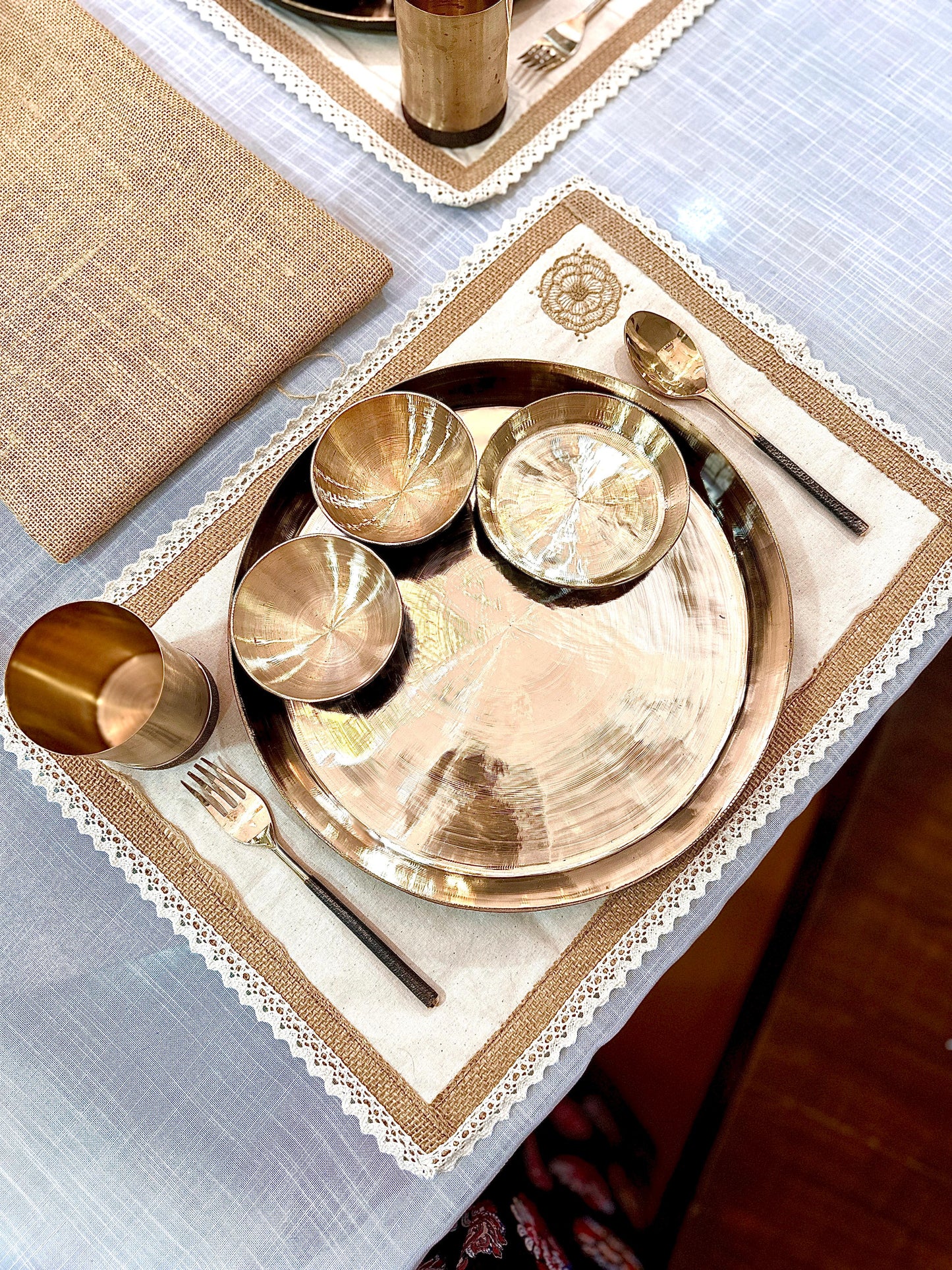 Kansa Dinner Set with Cutlery