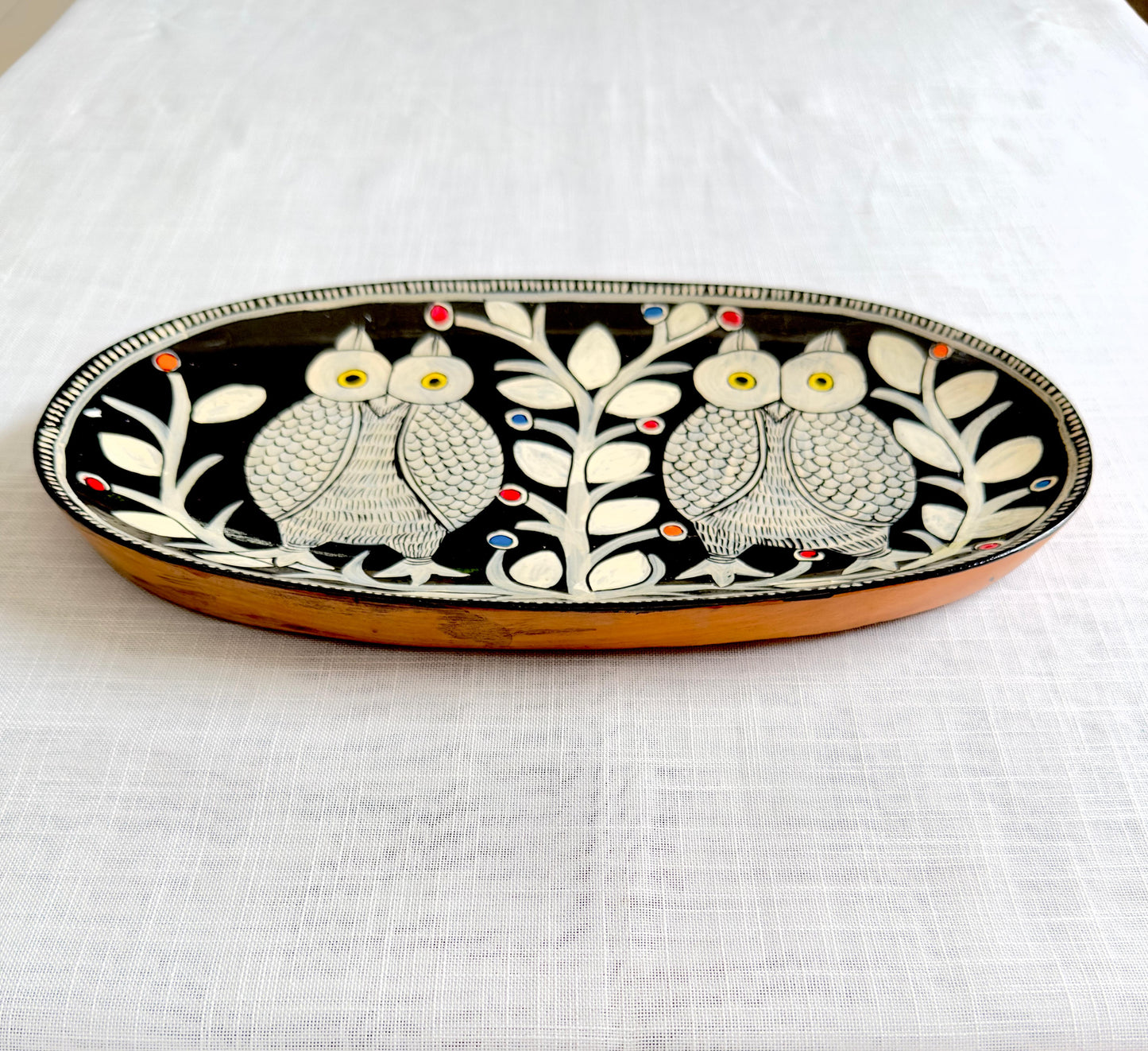 Classic Owl oval tray