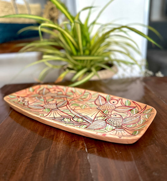 Timber Birds Curved Rectangle Tray