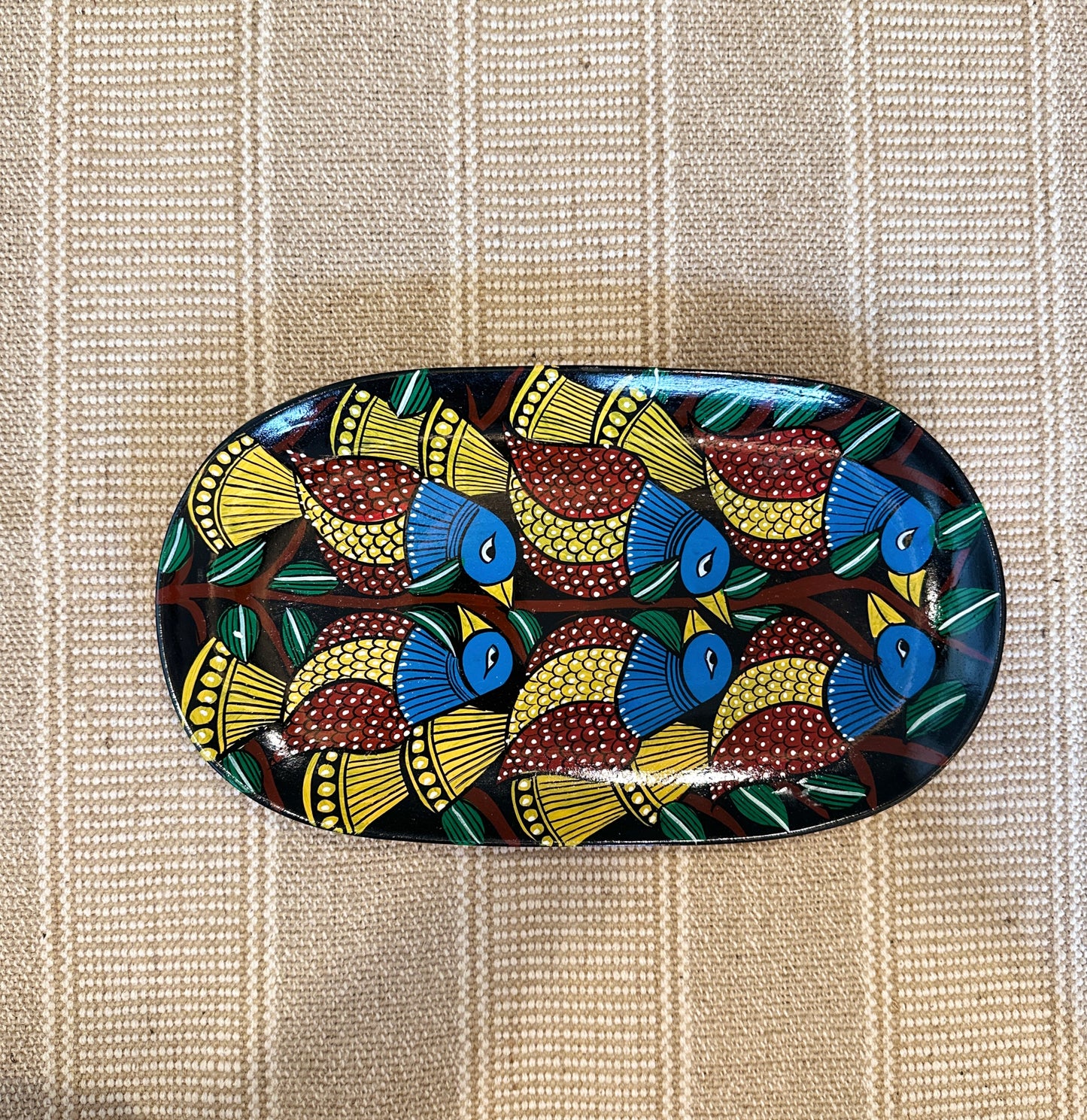 Chatting Birds Oval Tray