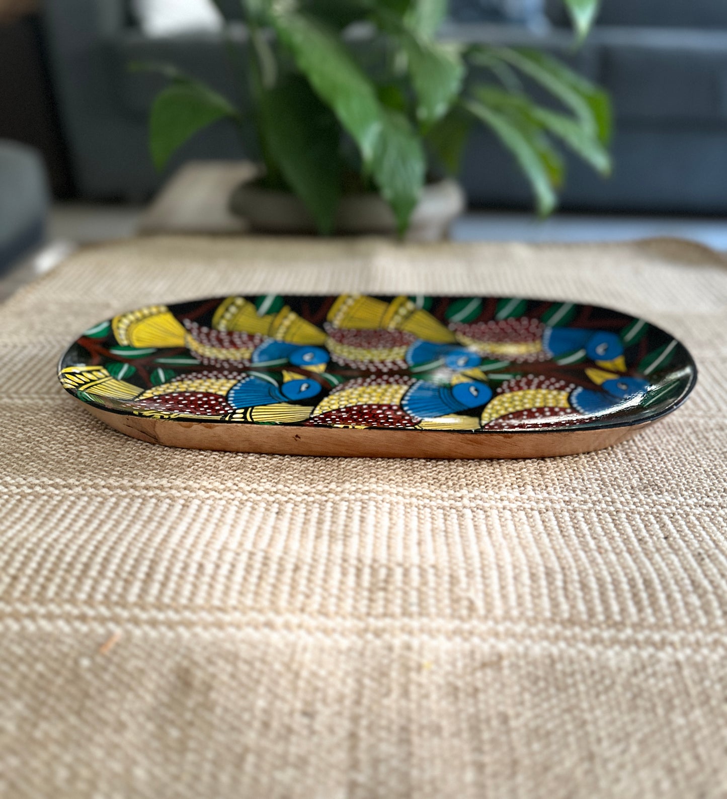 Chatting Birds Oval Tray