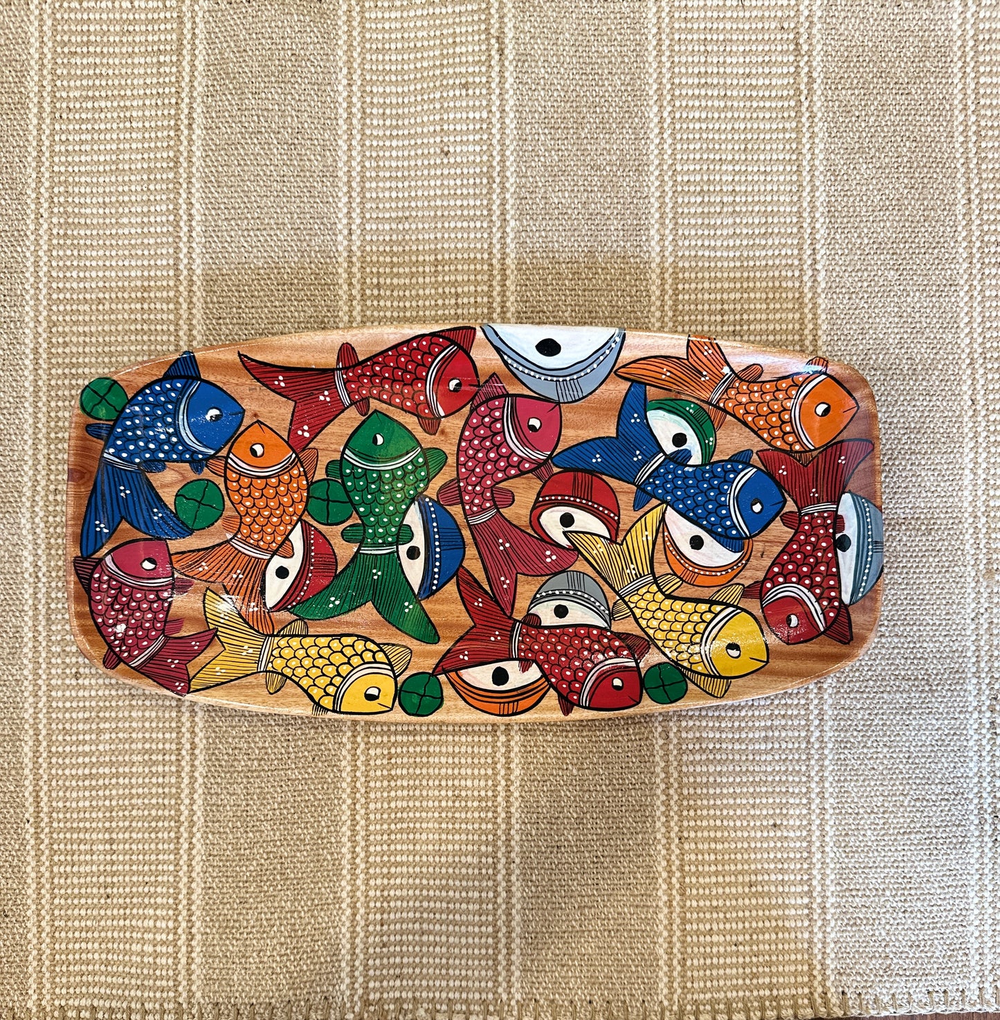 Vibrant Fishes Curved Rectangle Tray