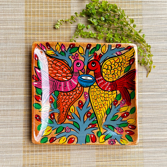 Peacock Square Tray