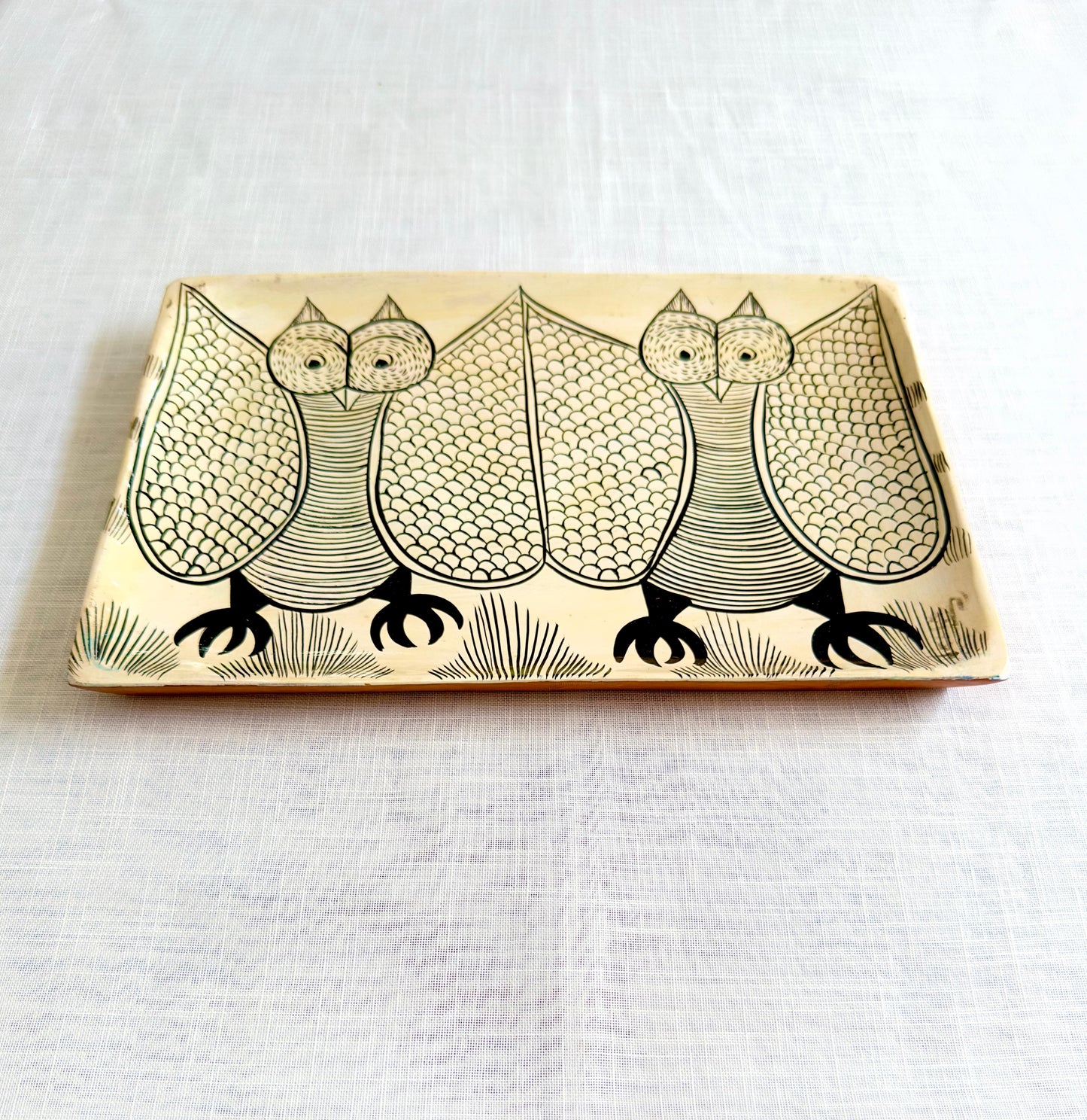 Classic Owl Art square tray