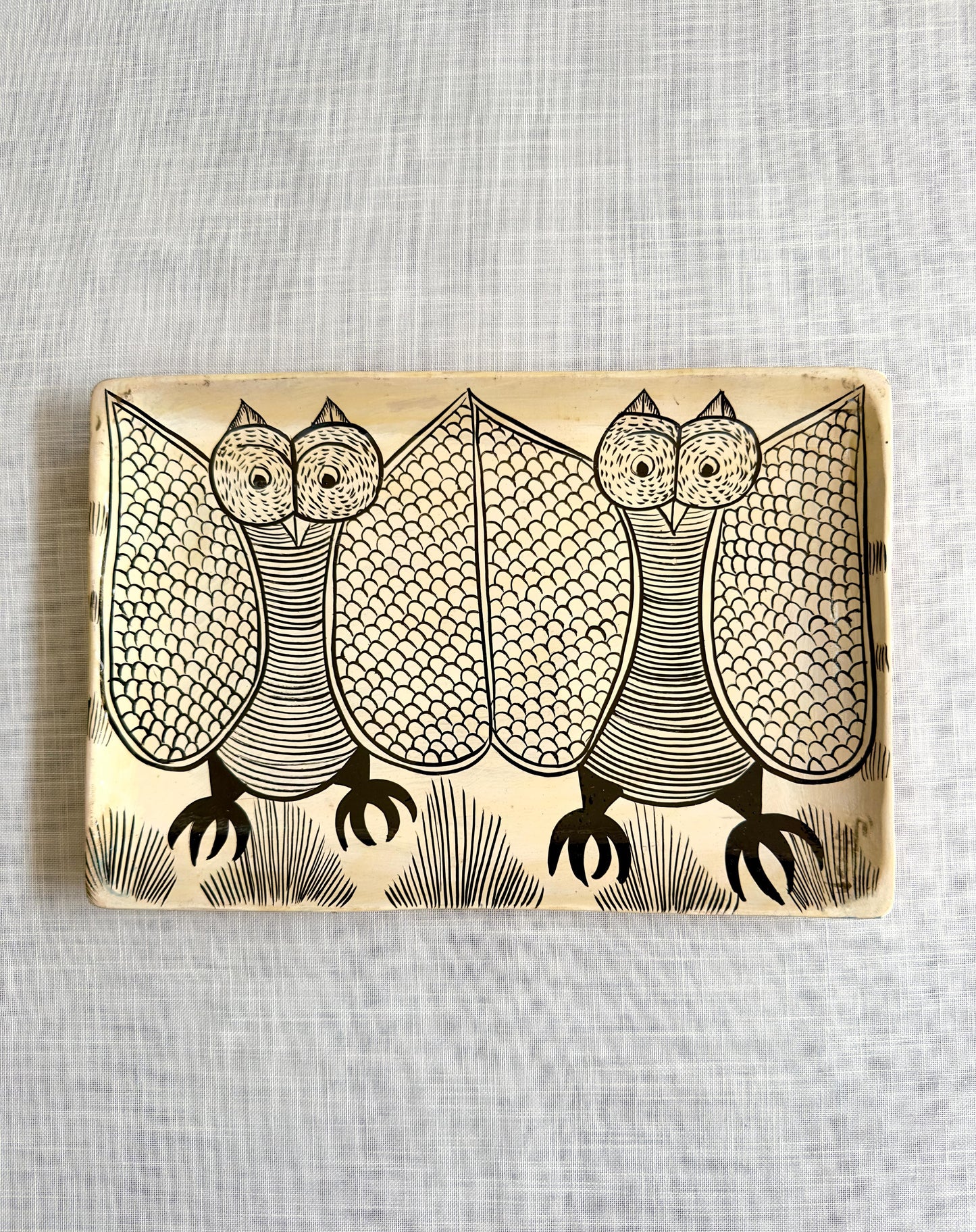 Classic Owl Art square tray